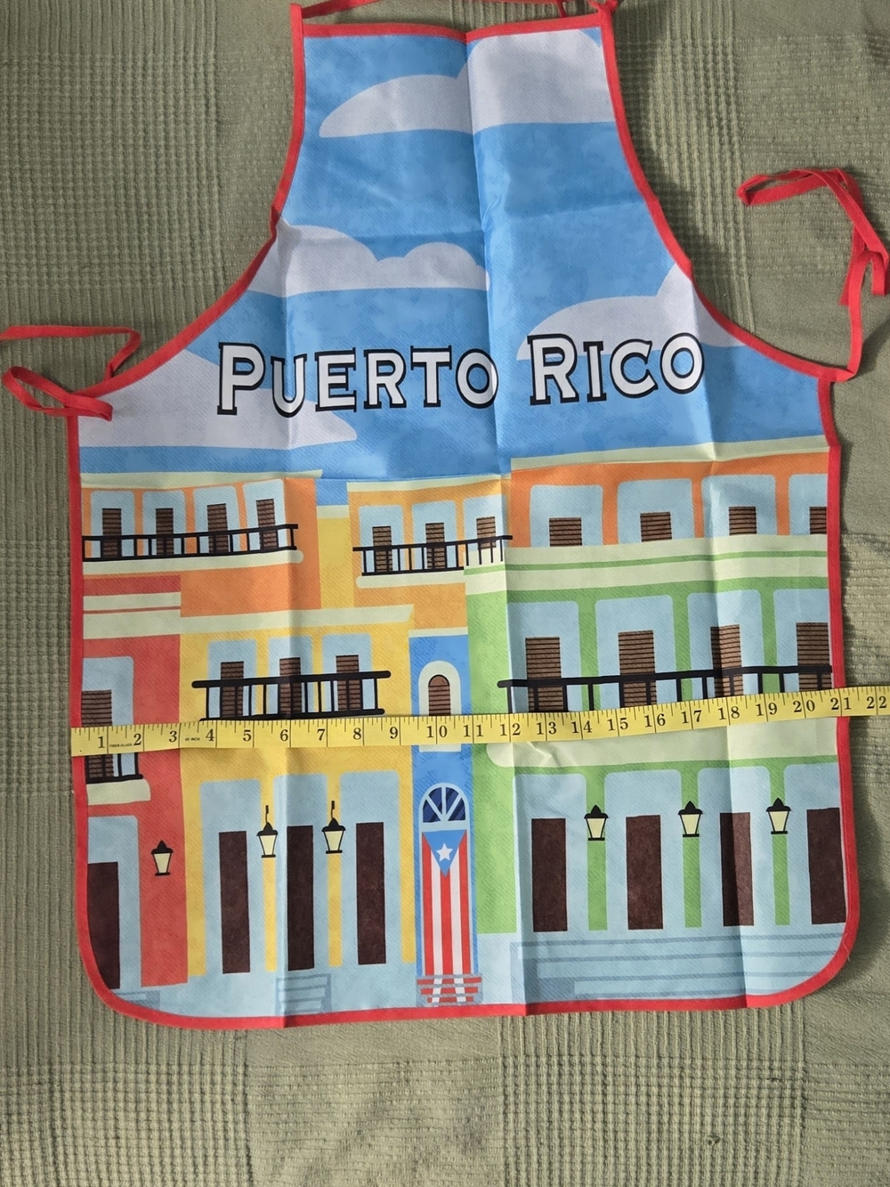 Puerto Rico Colorful Buildings Apron - Bright Multicolor - Picture 7 of 9